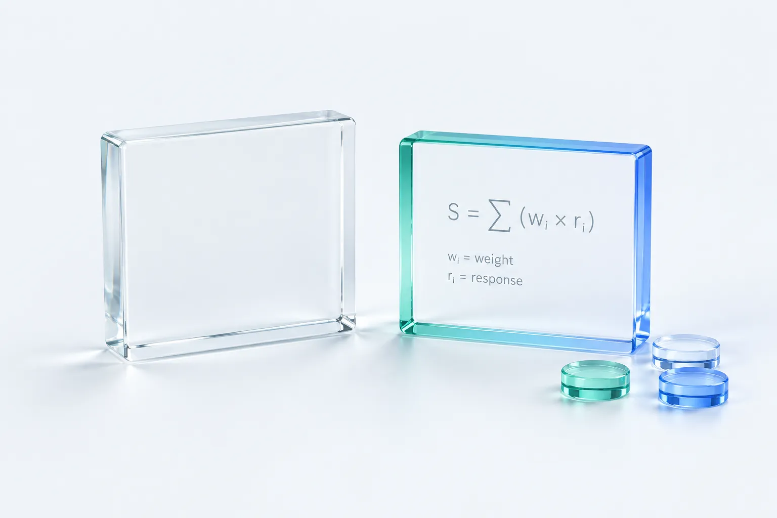 Two glass plaques side by side, one sealed shut and one open showing its formula.