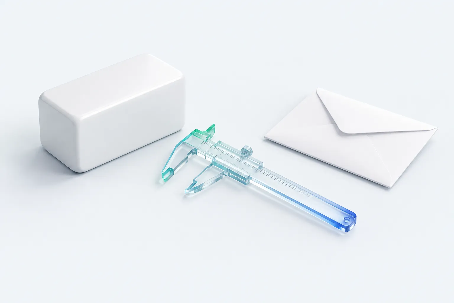A defined workpiece, glass caliper and customer envelope represent scope, baseline and outcome in Airbnb AI adoption measurement.