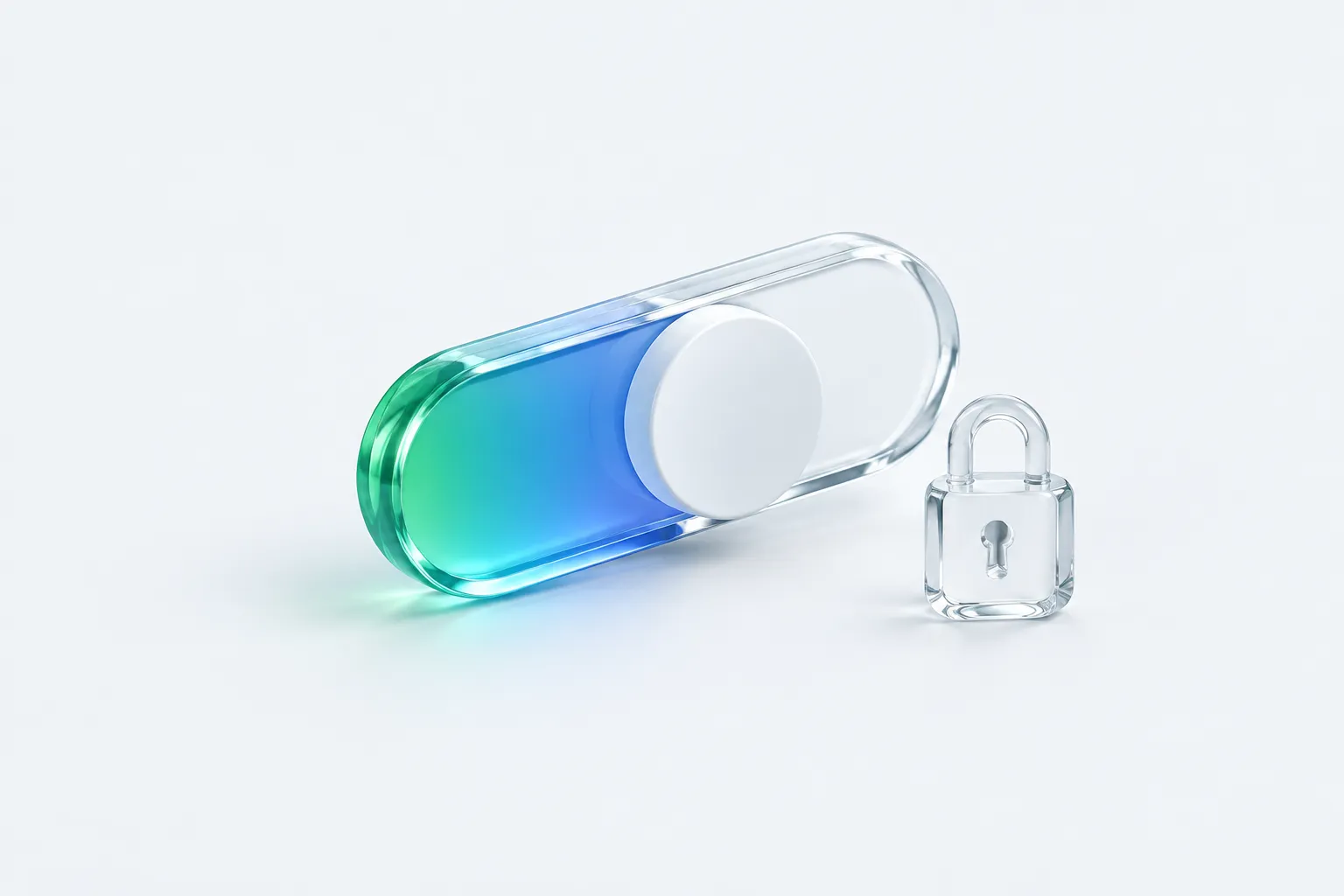 An oversized toggle switch beside a small padlock, standing for the gap between an anonymity setting and real survey protection.